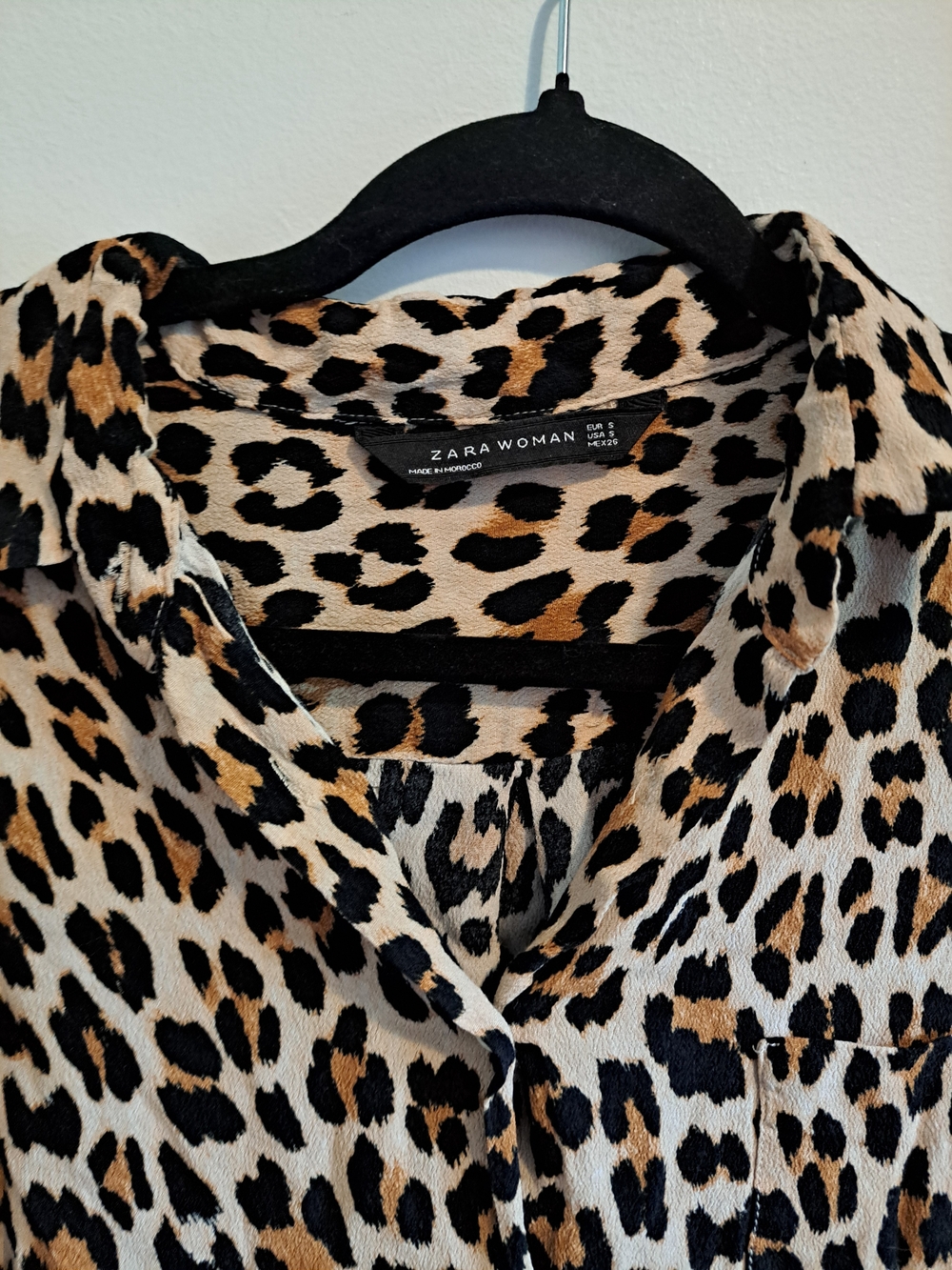 ZARA Woman Leopard Print Button-Up Blouse Size S | Animal Print - Picture 2 of 13